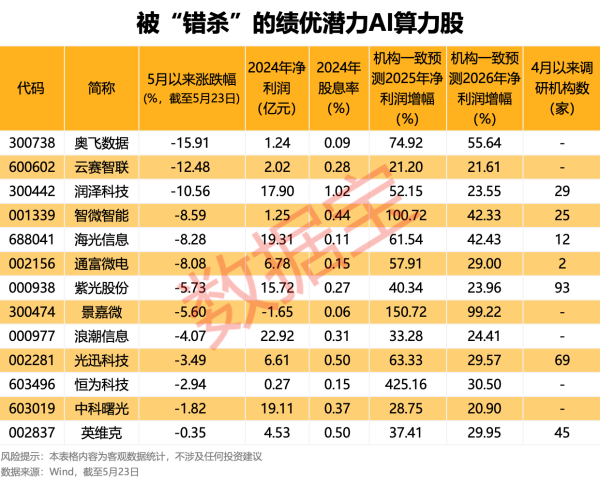 恒正网配资 13只被“错杀”的连续分红绩优算力股出炉